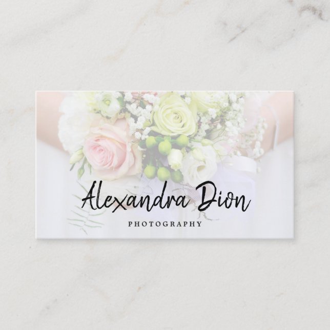 Modern elegant minimal overlay photography business card (Front)