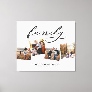 Modern elegant minimal photo collage personalised canvas print