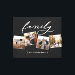 Modern elegant minimal photo collage personalised  canvas print<br><div class="desc">Modern photo collage 3d effect multi photo canvas with space for name and initial. Colours can be changed to suit your decor. Part of a collection.</div>