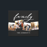 Modern elegant minimal photo collage personalised  canvas print<br><div class="desc">Modern photo collage 3d effect multi photo canvas with space for name and initial. Colours can be changed to suit your decor. Part of a collection.</div>