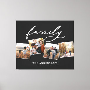 Modern elegant minimal photo collage personalised  canvas print