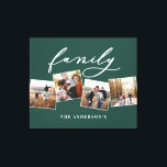 Modern elegant minimal photo collage personalised  canvas print<br><div class="desc">Modern photo collage 3d effect multi photo canvas with space for name and initial. Colours can be changed to suit your decor. Part of a collection.</div>