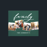 Modern elegant minimal photo collage personalised  canvas print<br><div class="desc">Modern photo collage 3d effect multi photo canvas with space for name and initial. Colours can be changed to suit your decor. Part of a collection.</div>