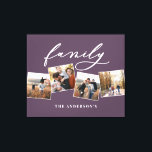 Modern elegant minimal photo collage personalised  canvas print<br><div class="desc">Modern photo collage 3d effect multi photo canvas with space for name and initial. Colours can be changed to suit your decor. Part of a collection.</div>