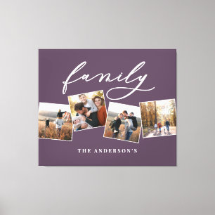 Modern elegant minimal photo collage personalised canvas print