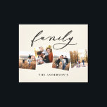 Modern elegant minimal photo collage personalised  canvas print<br><div class="desc">Modern photo collage 3d effect multi photo canvas with space for name and initial. Colours can be changed to suit your decor. Part of a collection.</div>