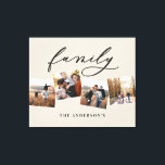 Modern elegant minimal photo collage personalised  canvas print<br><div class="desc">Modern photo collage 3d effect multi photo canvas with space for name and initial. Colours can be changed to suit your decor. Part of a collection.</div>