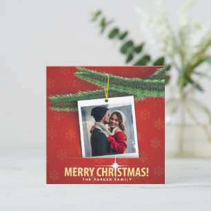 Modern Elegant Minimal Photo Flat Holiday Card