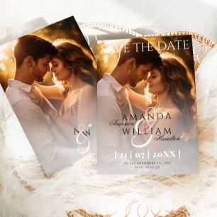Modern Elegant Minimal Photo Wedding Save The Date