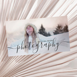 Modern elegant minimal & simple photography business card
