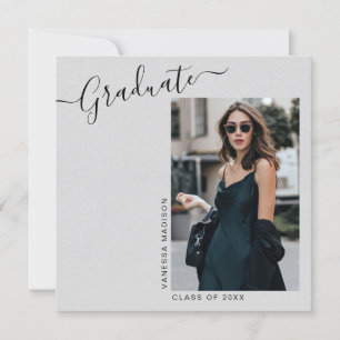Modern Elegant Minimalist 1 Photo   Graduation Ann Announcement