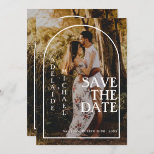 Modern Elegant Minimalist Arch Photo Save the Date Invitation