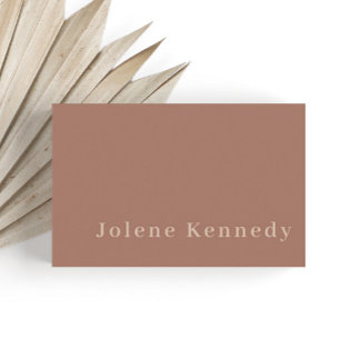 Modern Elegant Minimalist Brown Professional Business Card