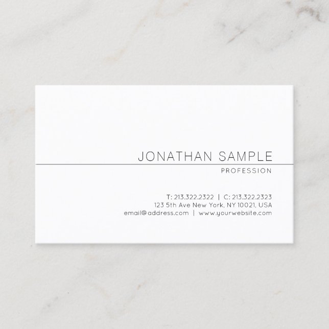 Modern Elegant Minimalist Design Professional Business Card (Front)