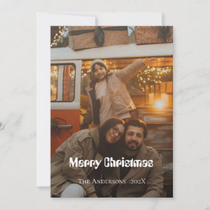 Modern Elegant Minimalist Family Christmas Photo Holiday Card