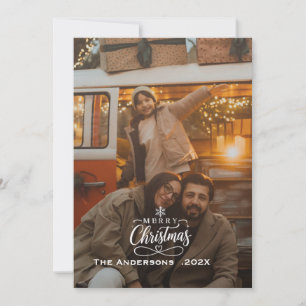 Modern Elegant Minimalist Family Christmas Photo Holiday Card