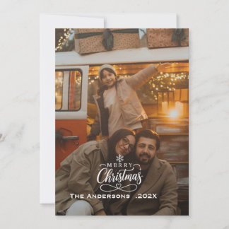 Modern Elegant Minimalist Family Christmas Photo Holiday Card