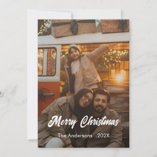 Modern Elegant Minimalist Family Christmas Photo Holiday Card