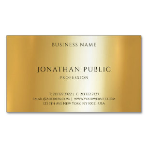 Modern Elegant Minimalist Faux Gold Professional Magnetic Business Card