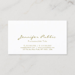 Modern Elegant Minimalist Gold Colour Script Gloss Business Card
