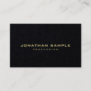 Modern Elegant Minimalist Gold Text Premium Black Business Card