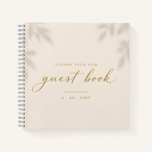 Modern Elegant Minimalist Ivory Wedding Guest Book