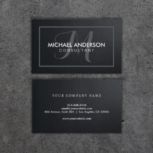 Modern Elegant Minimalist Monogram Professional   Business Card