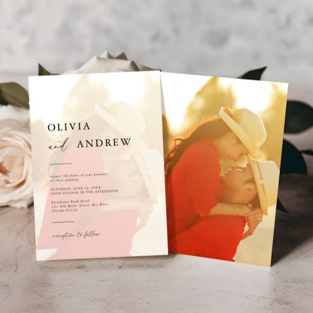 Modern Elegant Minimalist Photo Wedding Invitation (Creator Uploaded)