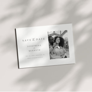Modern Elegant Minimalist Photo Wedding Save The Date