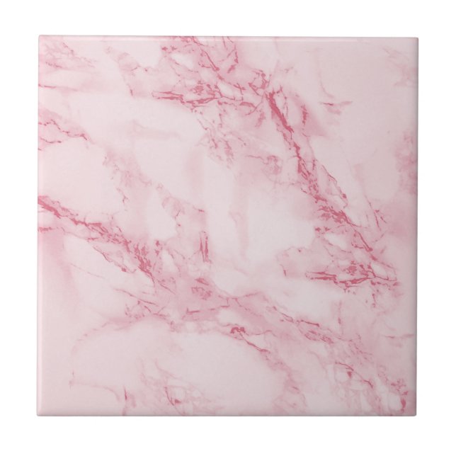 Modern Elegant Minimalist Pink Marble Texture Tile (Front)