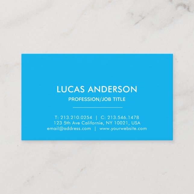 Modern Elegant Minimalist Professional Plain Busin Business Card (Front)