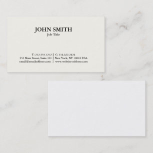 Modern Elegant Minimalist Professional Plain Busin Business Card