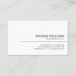 Modern Elegant Minimalist Professional Plain Business Card