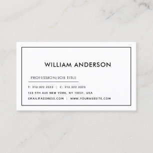 Modern Elegant Minimalist Professional Plain Business Card