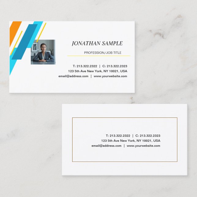 Modern Elegant Minimalist Professional Plain Business Card (Front/Back)