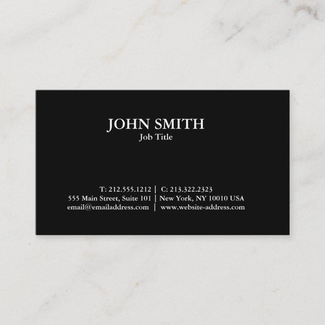 Modern Elegant Minimalist Professional Plain Business Card (Front)