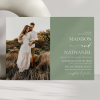 Modern Elegant Minimalist Sage Green Wedding