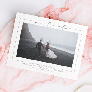 Modern Elegant Minimalist Save the Date Photo