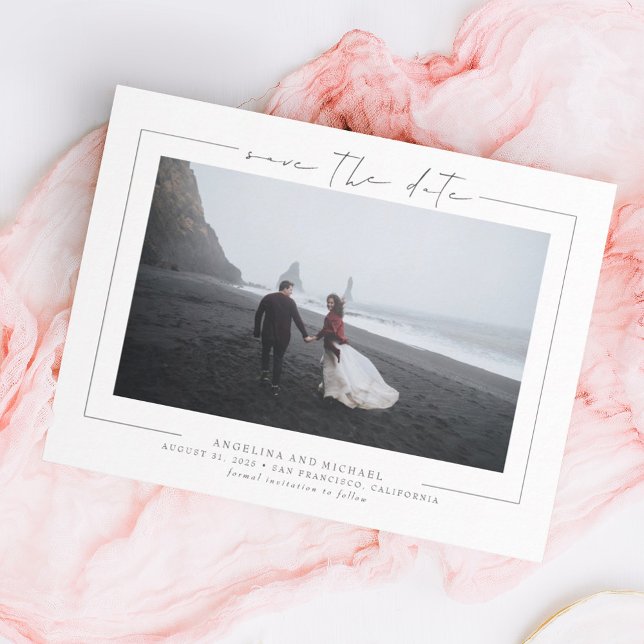 Modern Elegant Minimalist Save the Date Photo (Creator Uploaded)