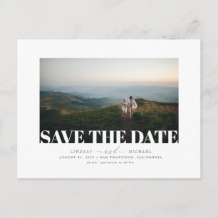 Modern Elegant Minimalist Save the Date Photo Announcement Postcard