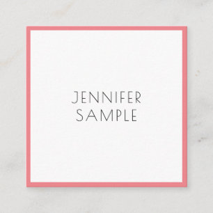 Modern Elegant Minimalist Template Charisma Red Square Business Card