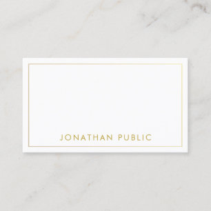 Modern Elegant Minimalist Template Gold Name Text Business Card
