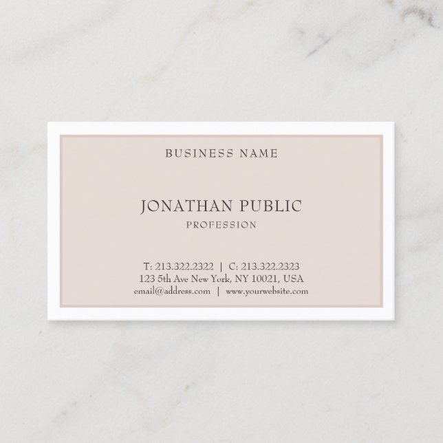 Modern Elegant Minimalist Template Professional Business Card (Front)