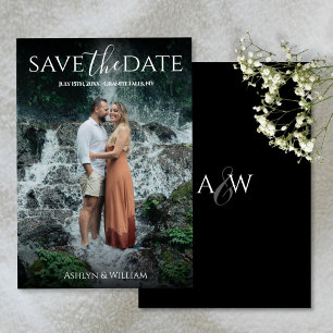 Modern Elegant Minimalist Typography Photo Save The Date