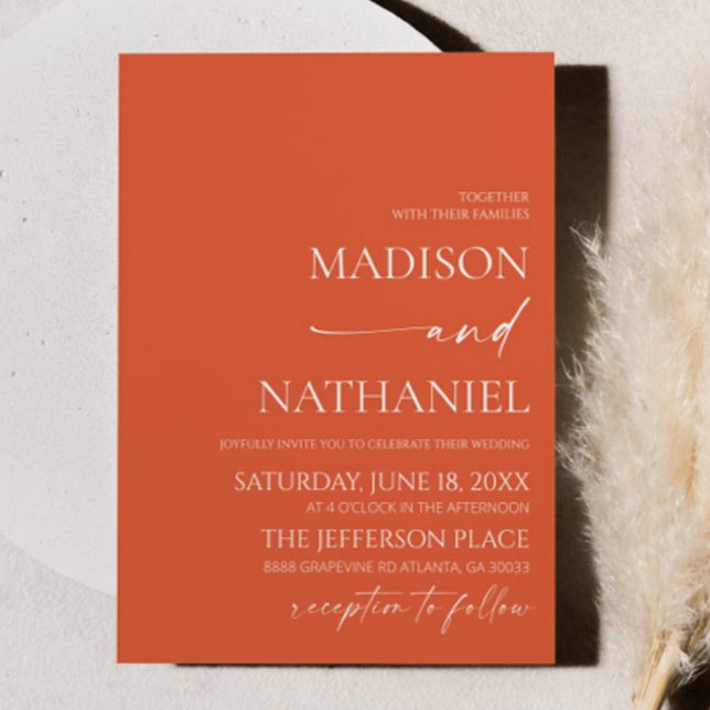 Modern Elegant Minimalist Verona Sunset Wedding Invitation (Creator Uploaded)