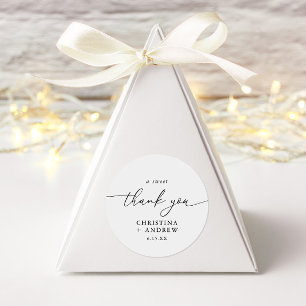 Modern Elegant Minimalist Wedding Classic Round Sticker