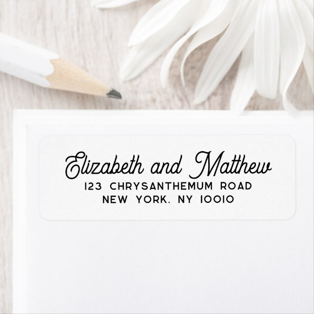 Modern Elegant Minimalist Wedding Return Address (Insitu)