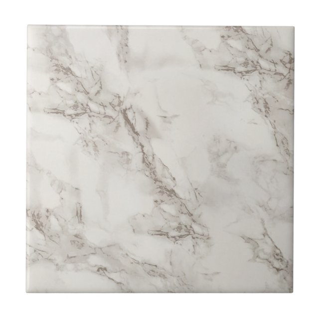 Modern Elegant Minimalist White Marble Texture Tile (Front)