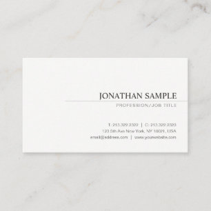 Modern Elegant Minimalistic Professional Plain Business Card