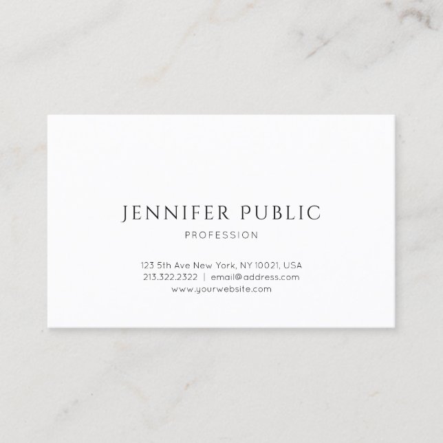 Modern Elegant Minimalistic Professional Plain Business Card (Front)